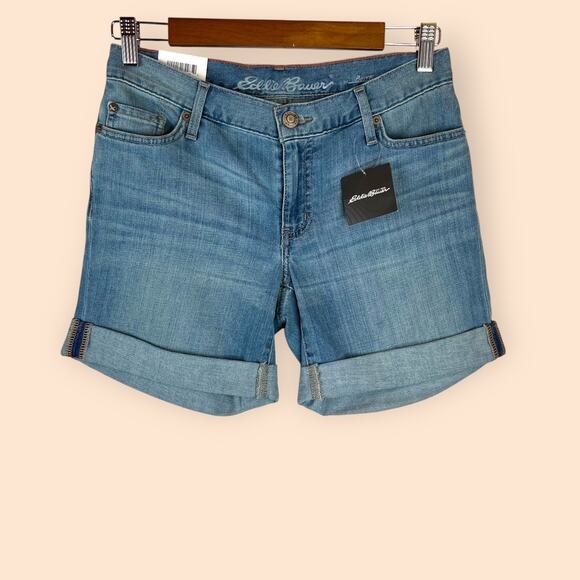EDDIE BAUER Boyfriend Jean Shorts in Light Blue Women's Size 0 - Picture 1 of 13
